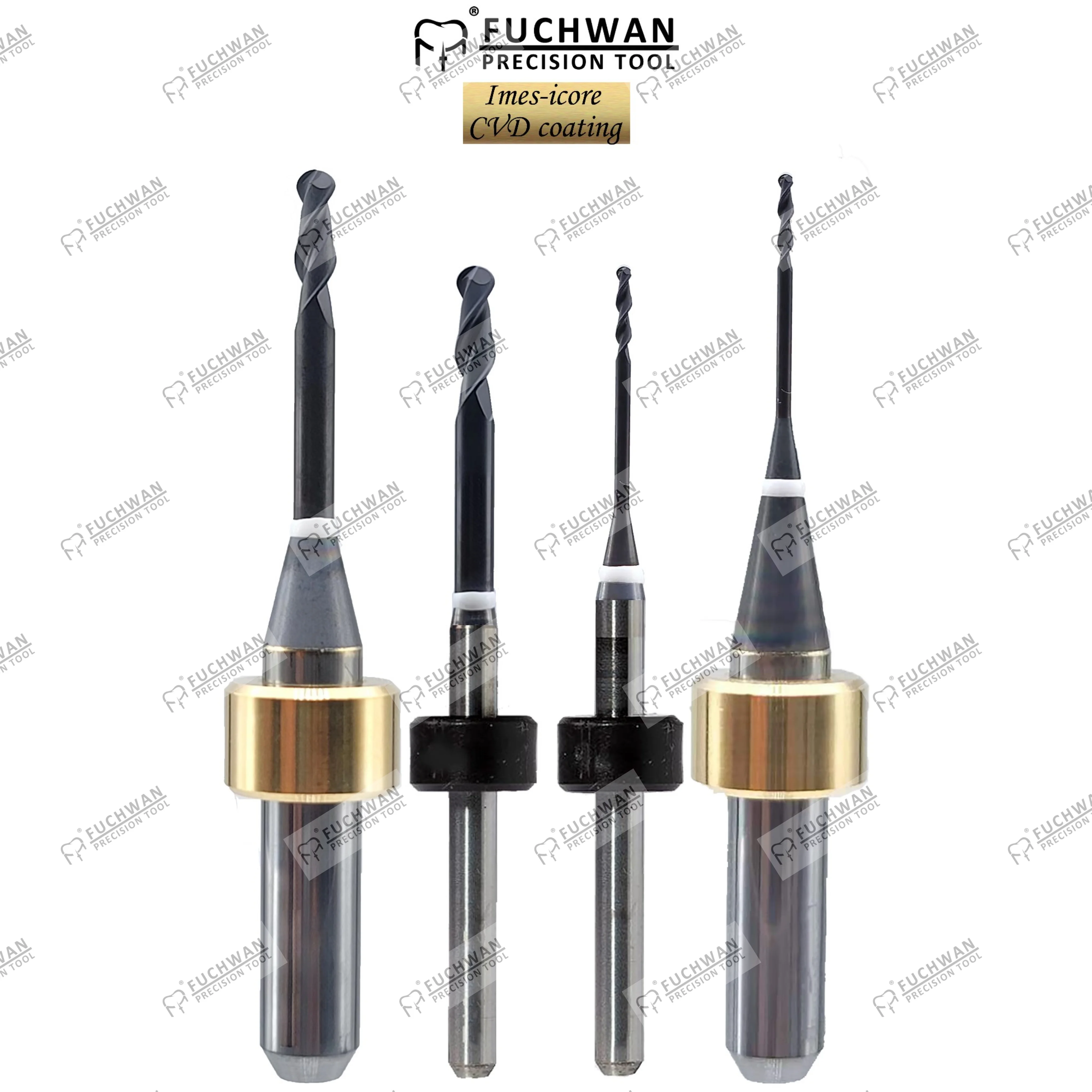 Fuchwan Dental CAD/CAM Milling Burs Fit for Imes-Icore 350/550/750 Machines Precision Zirconia Ceramic Tools-CVD Coating