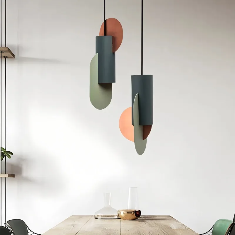 Danish Designer Pendant Lights Creative Splicing Iron Hanglamp Dining Room Bedroom Nordic Home Decor Luminaire Suspension Lamps
