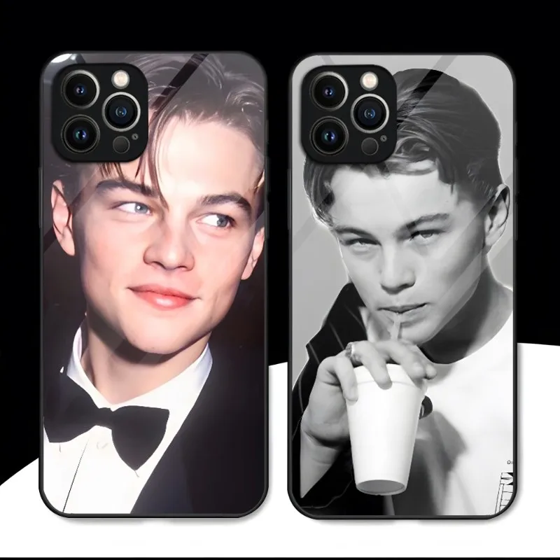 Leonardo DiCaprio Young Phone Case Tempered Glass For IPhone 13 12 11 14 Pro Max Mini X XR XS 8 7 6s Plus SE 2020 Cover