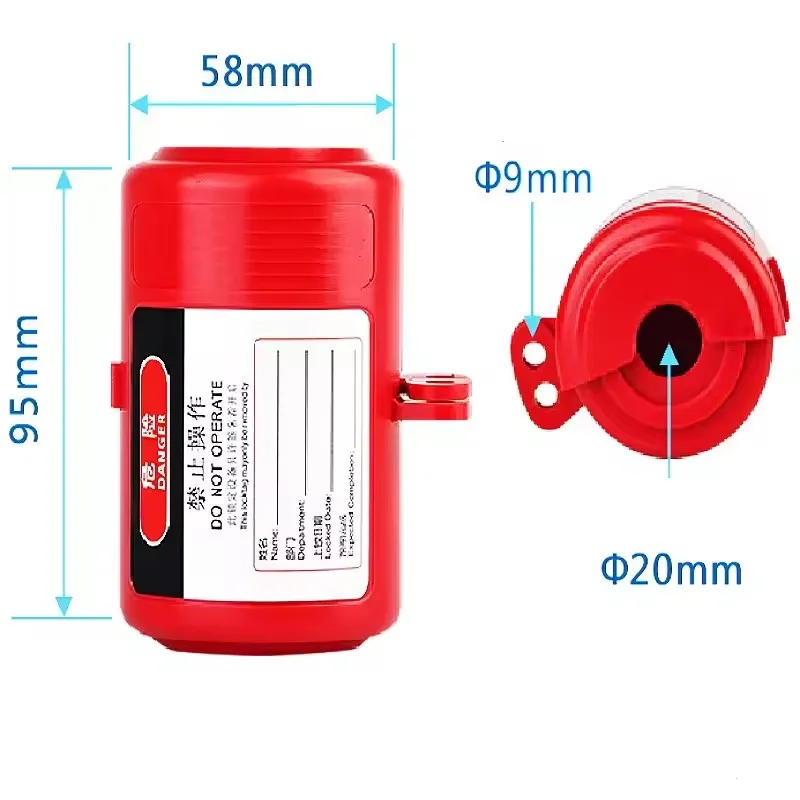 Spina del cilindro rosso Blocco di sicurezza apparecchiature elettriche isolamento del circuito dispositivo di controllo blocco lavoro di manutenzione sospeso