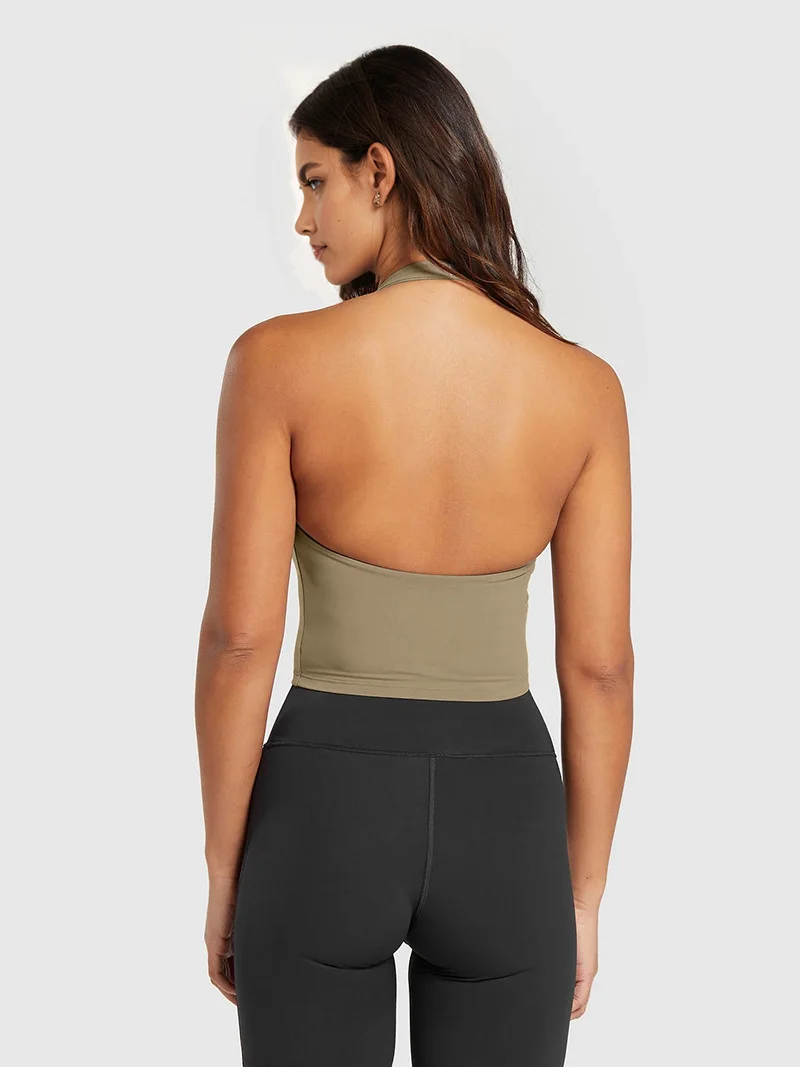 Halter Neck Yoga sutiã esportivo para mulheres, camisola de alças de alta resistência, anti-flacidez, beleza sexy nas costas, fitness, novo, 2024