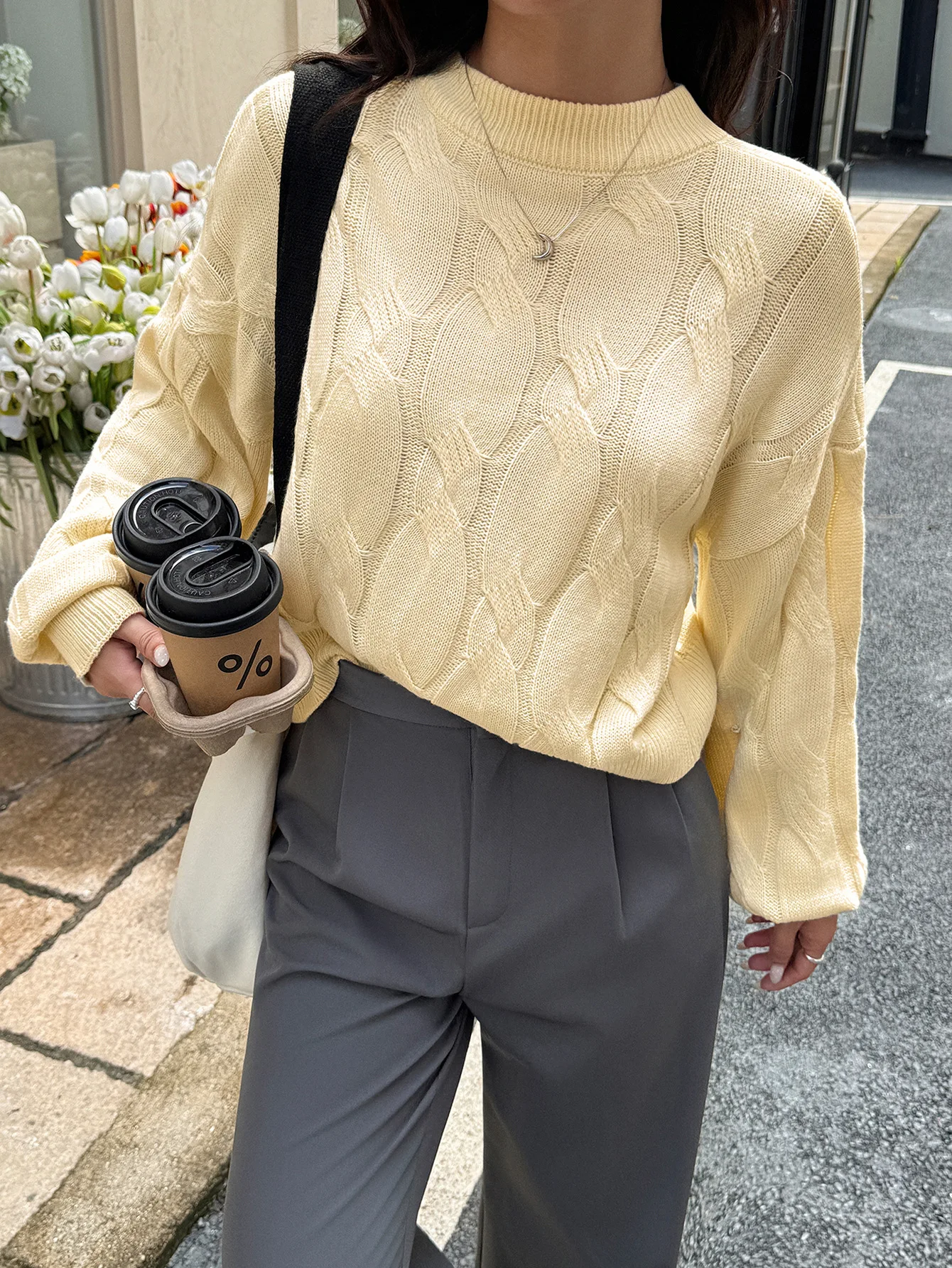 Casual Minimalist Style Long Sleeved Base Sweater