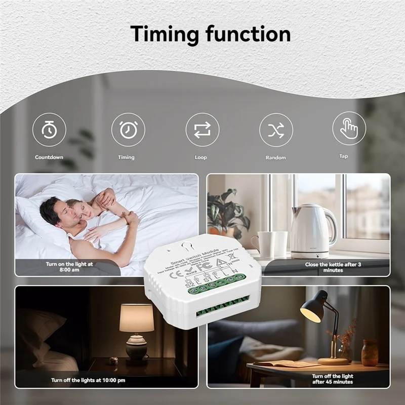 Elegante modulo interruttore Wifi Tuya Controllo condiviso Relè di automazione intelligente App timer Controllo remoto Funziona con Alexa Home