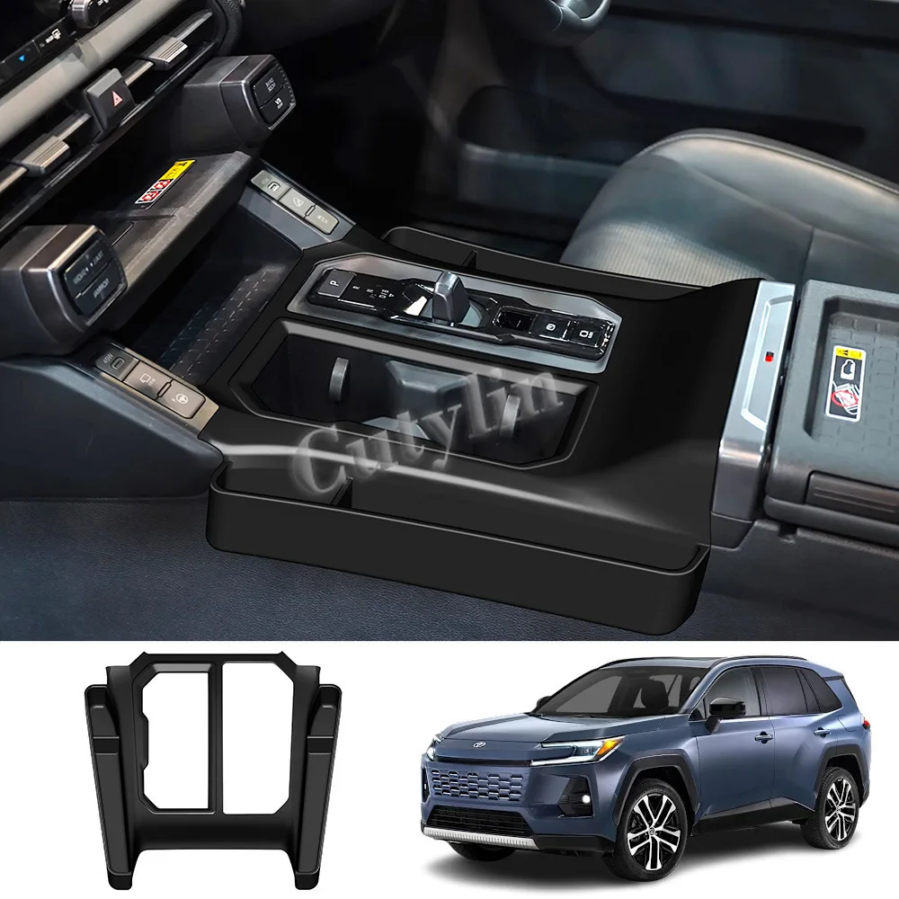 L/RHD لـ Toyato Rav4 RAV 4 2026 2027 سيليكون المطاط والعتاد التحول تخزين لوحة حامل كوب الماء وسادة ملحقات الشحن اللاسلكي