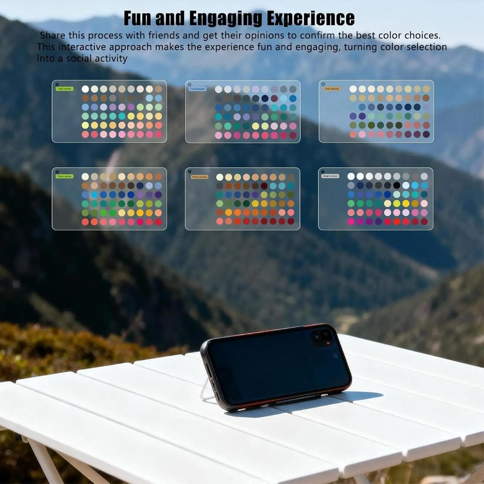 Deep Autumn Color Palette Card 6-Piece Seasonal Portable Match Analysis Color Analysis Cards For Home Office School Fashion