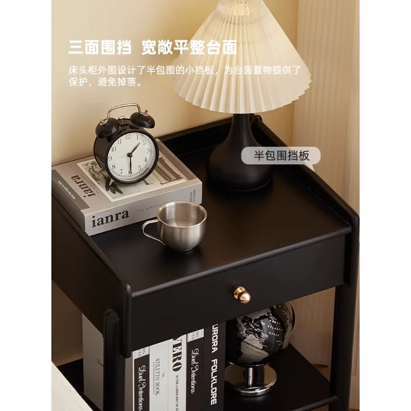 طاولة بجانب السرير المنزلية المصنوعة من الخشب الصلب لغرفة النوم وخزانة تخزين طاولة بجانب السرير