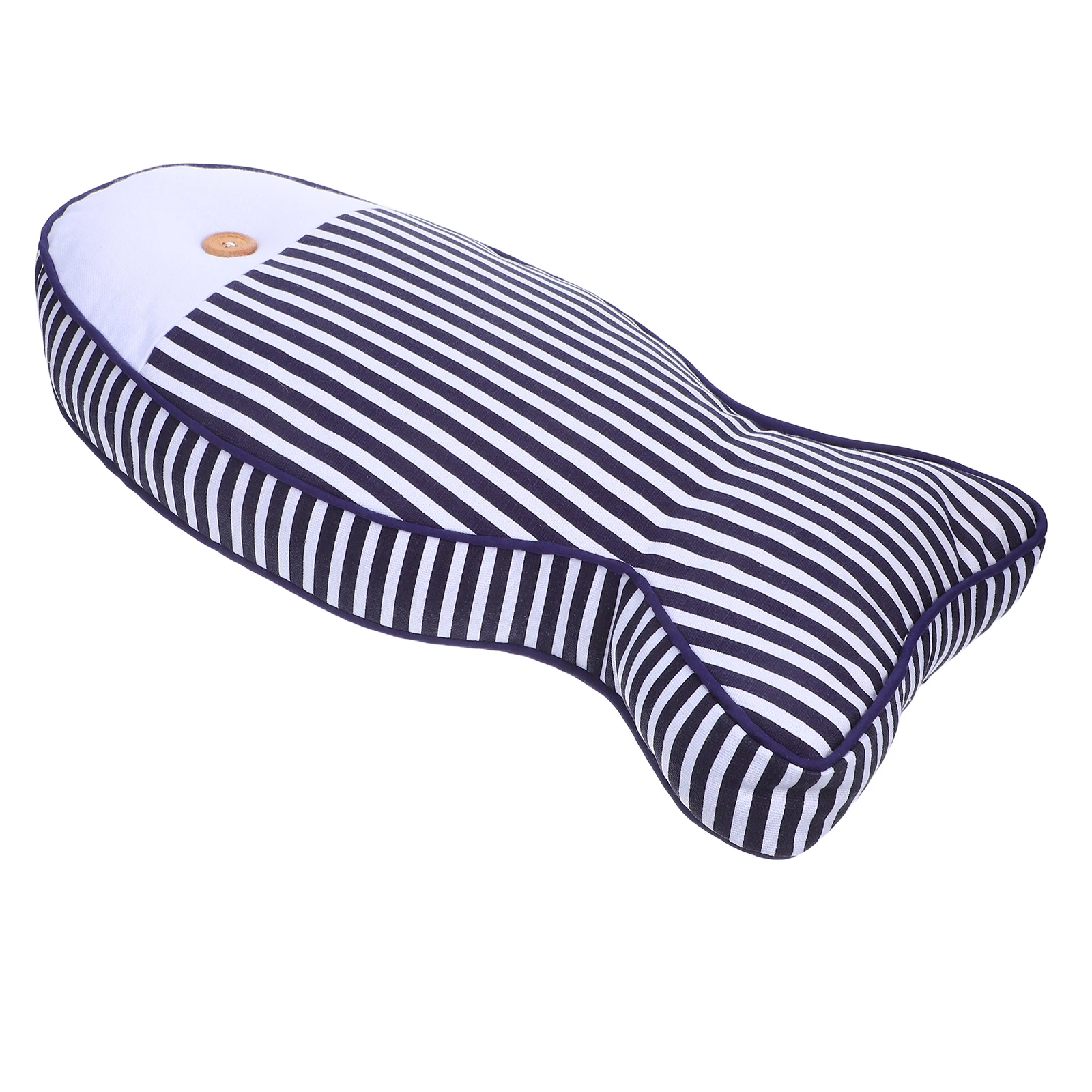 

Fish Shaped Cotton Linen Pillow Blue Comfortable Sofa Cushion For Car Office Home Decor Mediterranean Style Back Support Throw