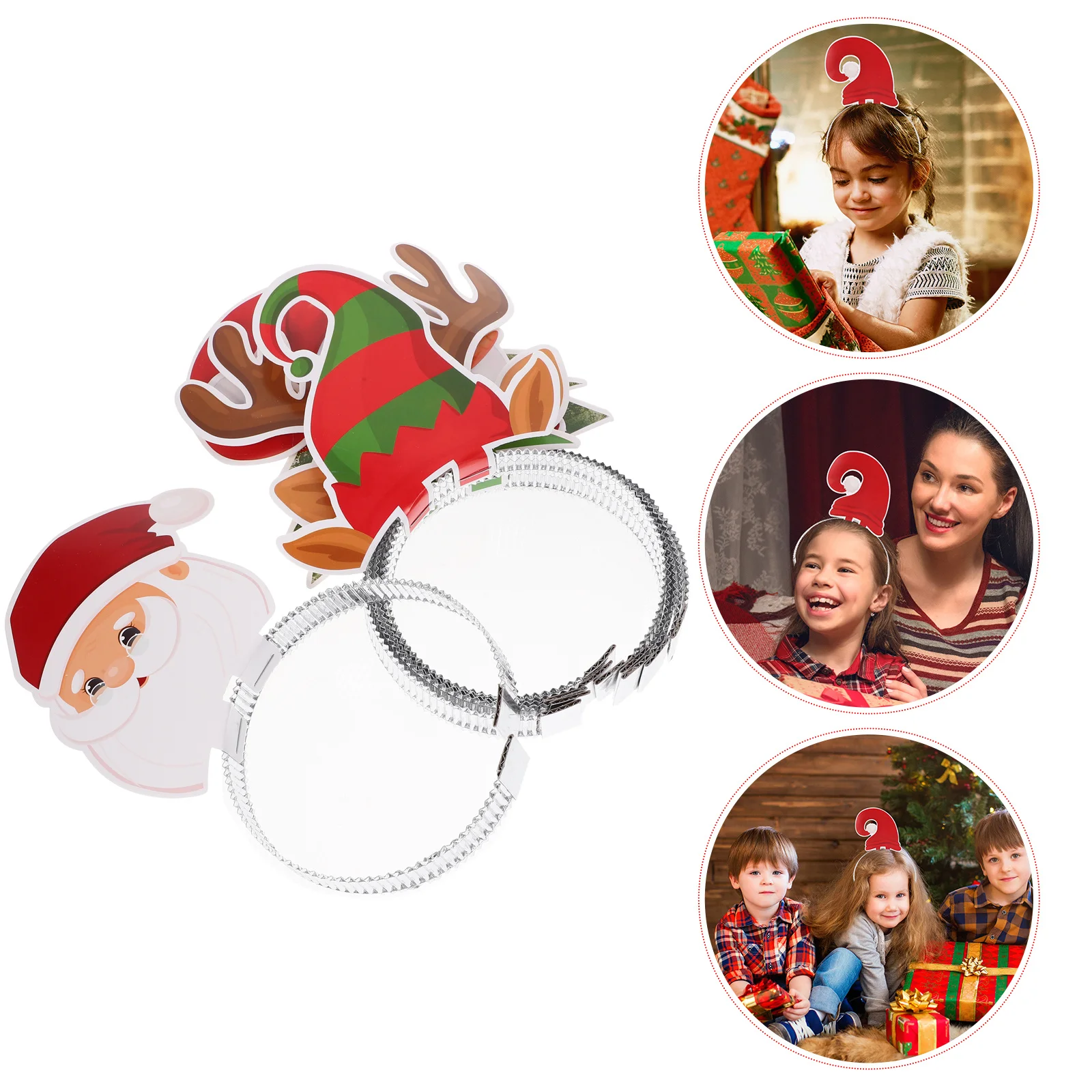 

6Pcs Xmas Headbands Christmas Hair Hoops Cartoon Style Party Cosplay Hair Decoration Christmas Cosplay Headwear