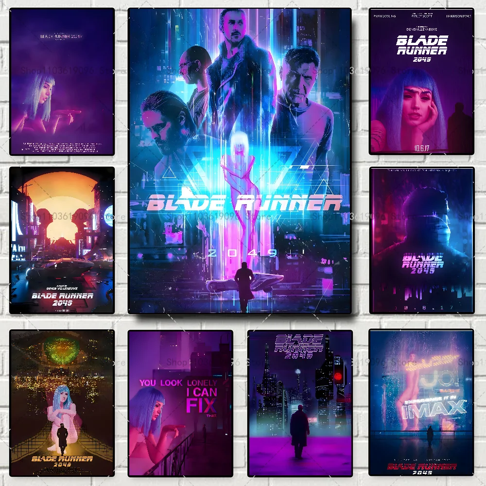 

Blade Runner 2049 Movie Film Poster Self-adhesive Art Waterproof Paper Sticker Coffee House Bar Room Wall Decor