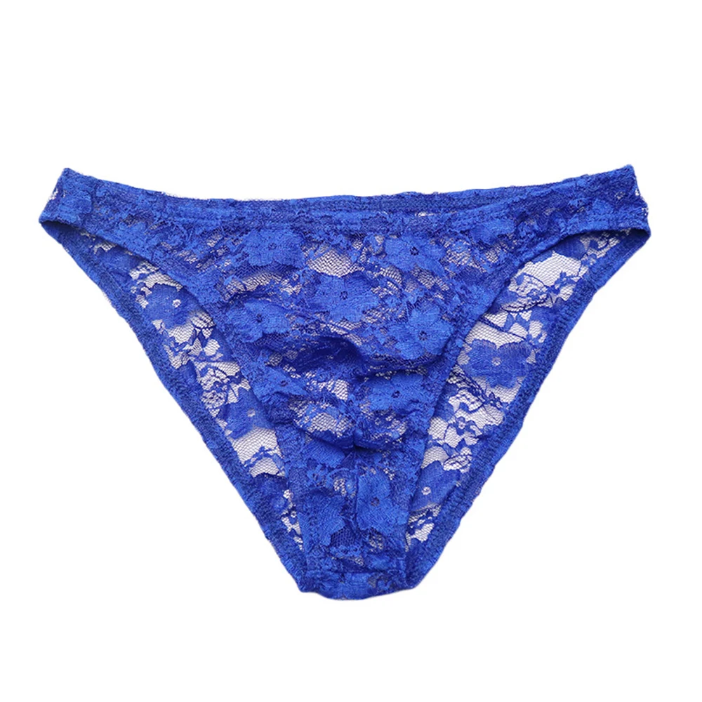 1pc Men Sexy Sissy Underwear See-Through Breathable Lace Bikini Underpants Briefs Lightweight Comfortable Panties