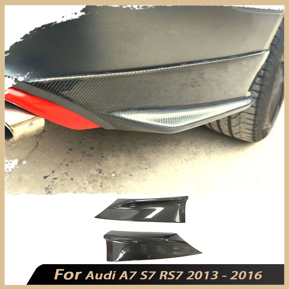 

Carbon Fiber Rear Bumper Lip Splitters Side Flaps Apron For Audi A7 S7 RS7 2013 2014 2015 2016 Body Kits