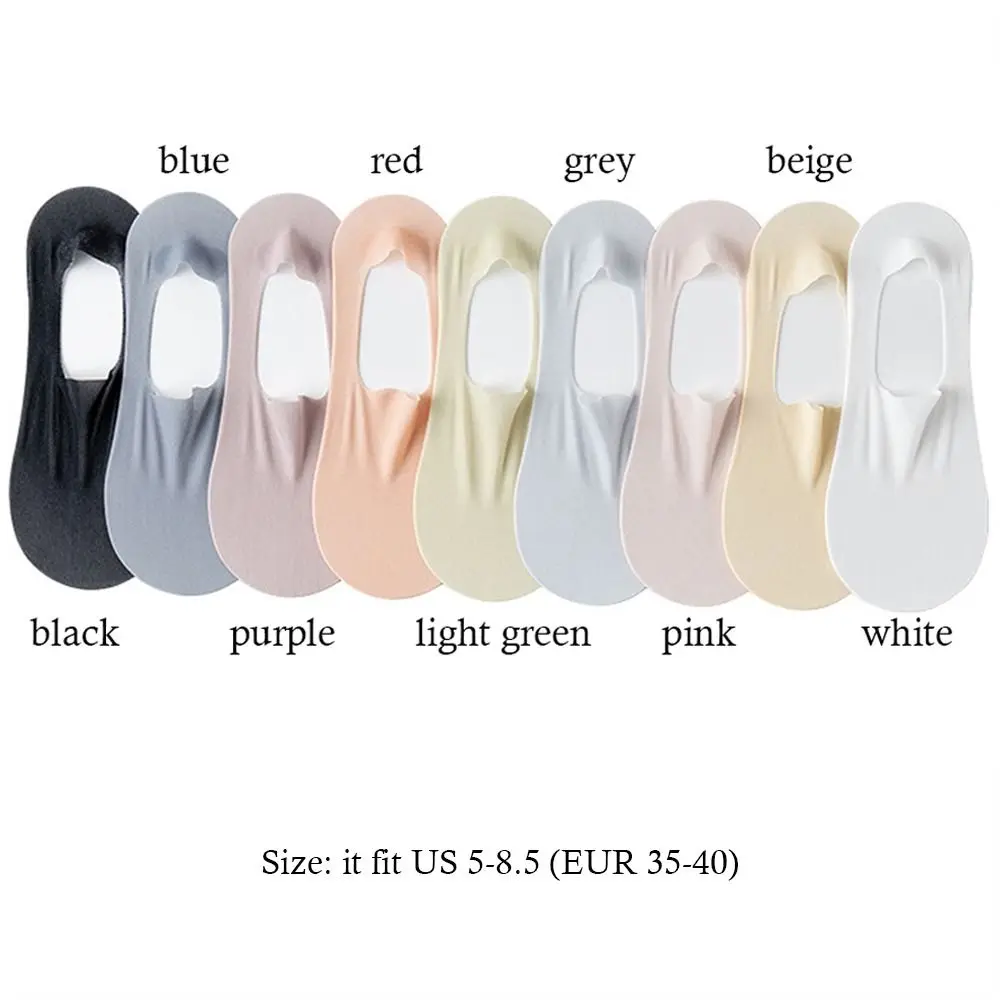 1 คู่สบายๆบาง Breathable ถุงเท้าเรือ Traceless ถุงเท้าข้อเท้าลื่นปากตื้นสีทึบถุงเท้าตาข่ายสําหรับผู้หญิงหญิง