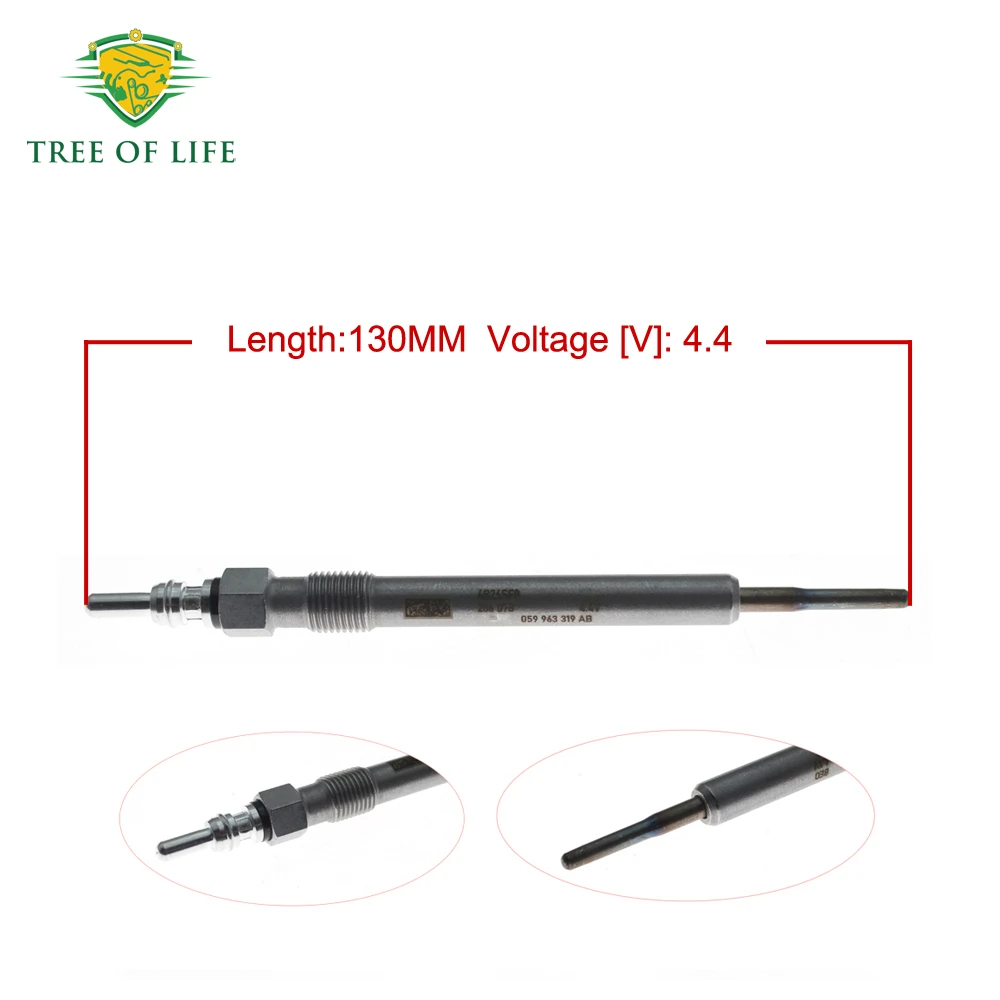 4PCS 03L963319D Glow Plug 4.4V For Audi A4 A3 A5 A6 A7 A8 Q2 Q3 Q5 Q7 TT 059963319AB 03L963319 04L963319B 059963319S 059963319C