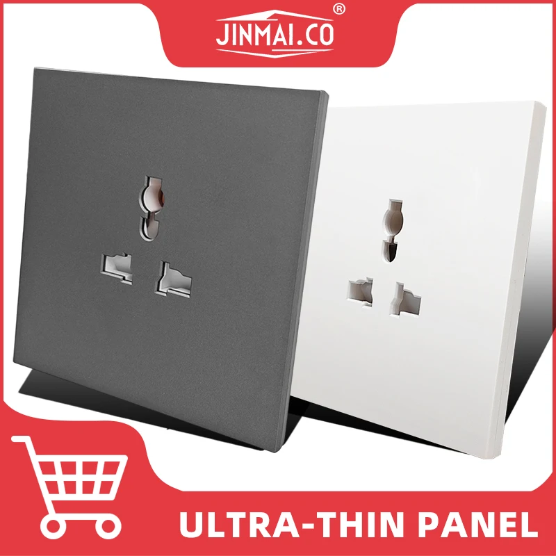 

Jinmai 3-контактная многофункциональная розетка, защита от перегрузки, настенное крепление для офиса/ общежития/кухни, вилки ЕС/Великобритании/США