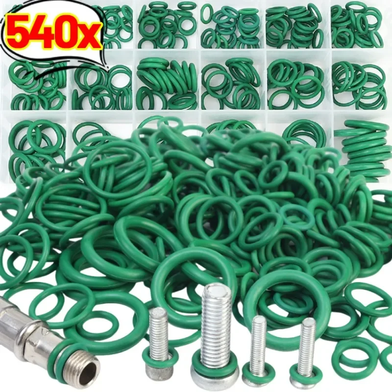 18Sizes Universal O-Rings Rubber Gaskets Elastic Sealing Rings Car Air Conditioning Compressor Sealed Rings Auto Repair Tools