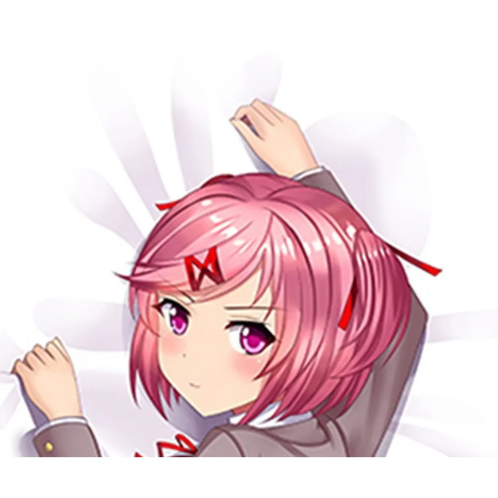 Doki Doki Literature Club Natsuki Printed Long Pillow Cover Anime Home Sofa Decor Gift
