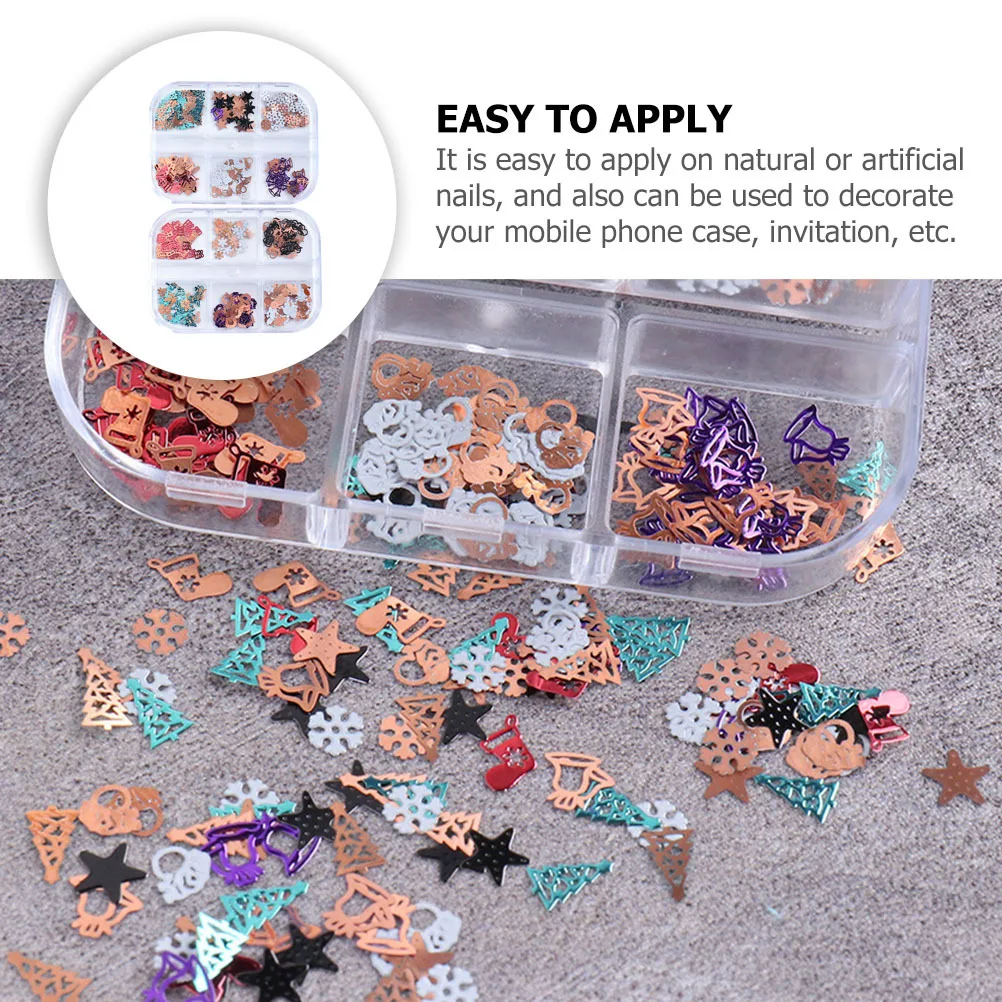 

Christmas Themed Nail Sticker 2boxes Creative DIY Nail Art Charm Manicure Supply Xmas Party Decor Manicure Sticker