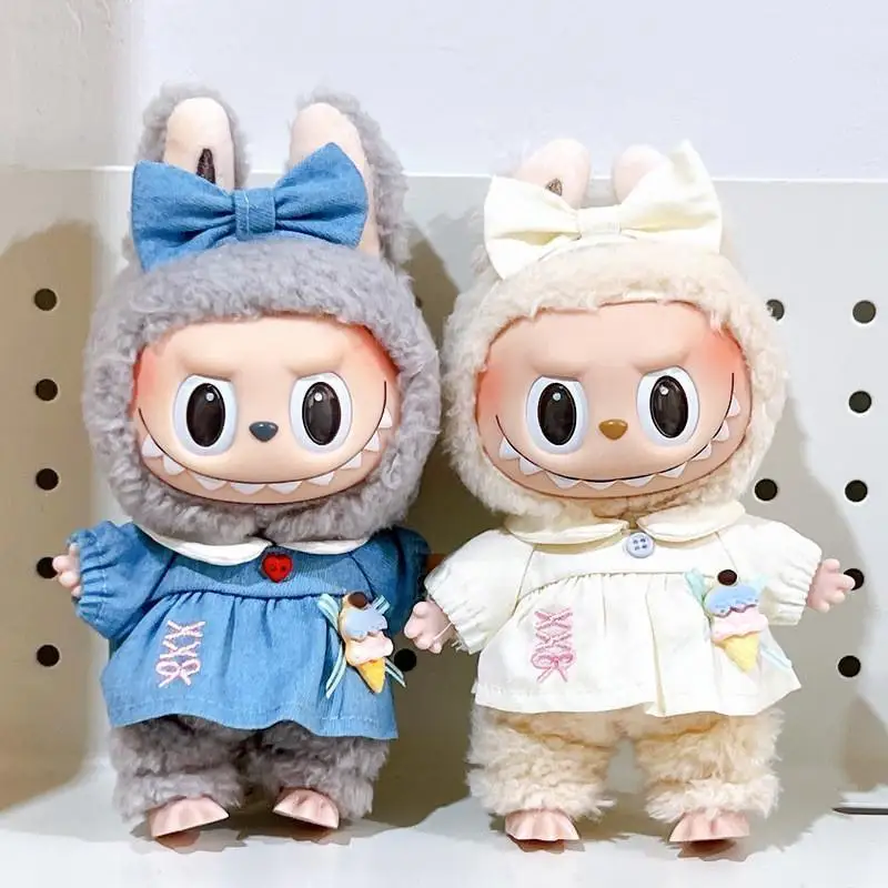 17cm Mini Plush Doll'S Clothes Outfit Accessories For Korea Kpop Exo Labubu Idol Dolls Ice cream cherry set Clothing Gift