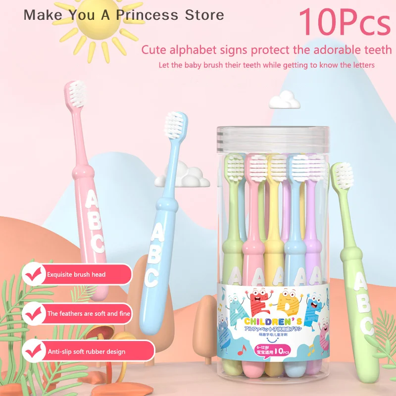 

10Pcs Cute Children Small Head Soft Bristle Cleaning Toothbrush High Density Brush Protect Teeth Children Aged 3-12