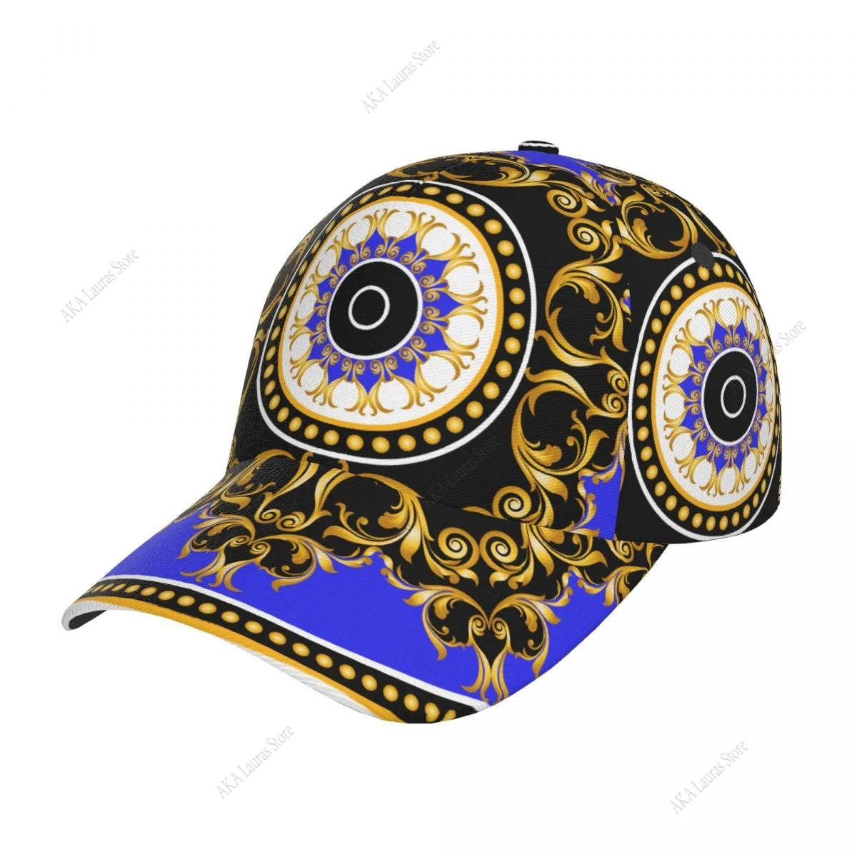 

Golden Luxury Floral Baroque Baseball Cap Hat for Men Women Hip Hop Hats Trucker capUnisex