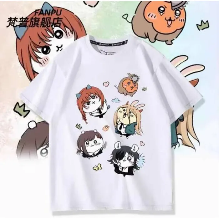 

Anime Chainsaw Man Denji Short Sleeve T-Shirt Summer Cosplay Costume Casual Student Loose Tops Anime