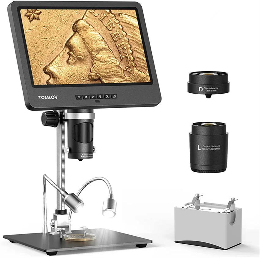 TOMLOV DM602 HDMI USB Digitale Microscoop 1500X 10.1 "IPS LCD voor Elektronica Soldeergereedschap Triple Lens Microscopio Camera