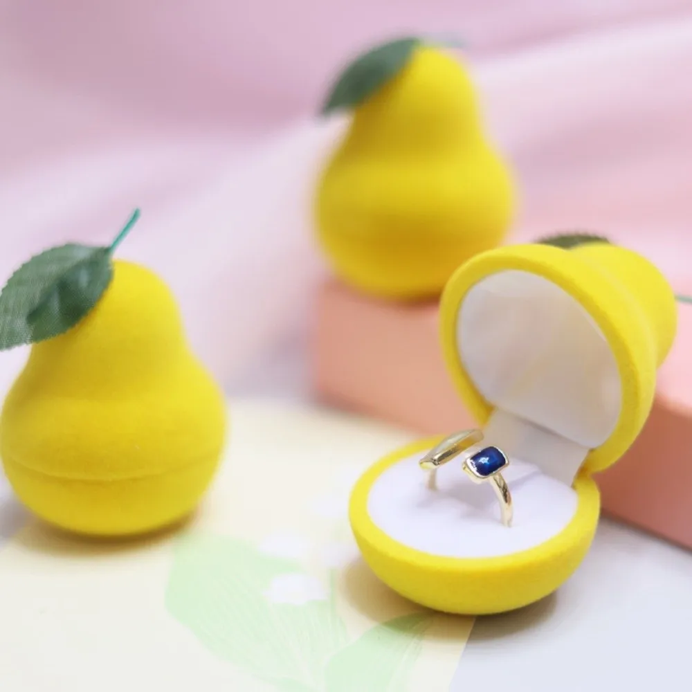 

Anti-collision Cherry Necklace Organizer Grape Pineapple Fruit Ring Box Orange Peach Flocked Jewelry Box Marriage Anniversary