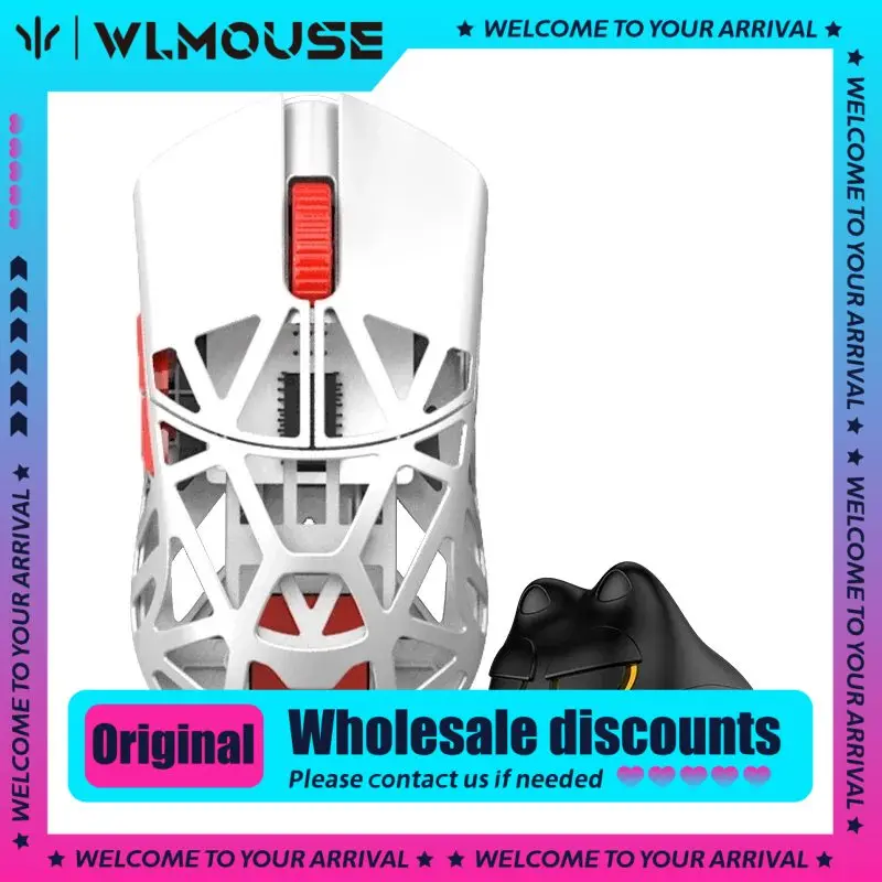 Wlmouse 32g Lightweight Magnesium Alloy Mini Gaming Wireless Mouse High Battery Life Dpi Adjustable 3395 Sensor 4k8k Return