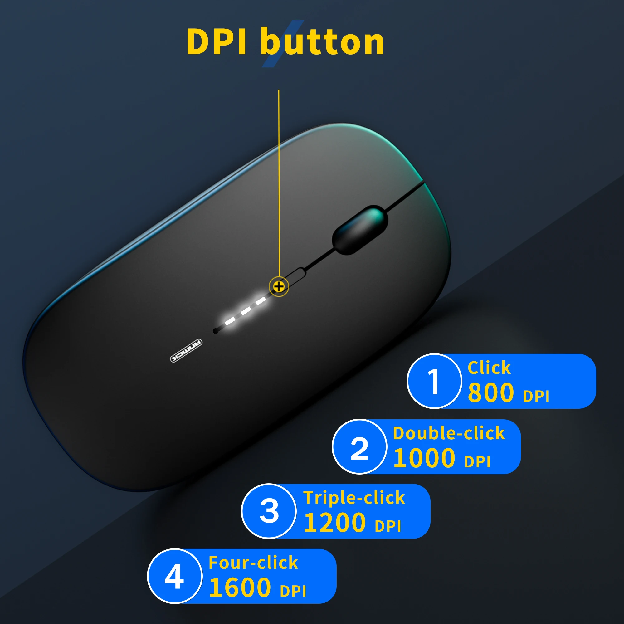 New 2.4GWireless Mouse Rechargeable Bluetooth Gaming Mouse Computer Business Office Home Silent Mice Bettery Level Display Light