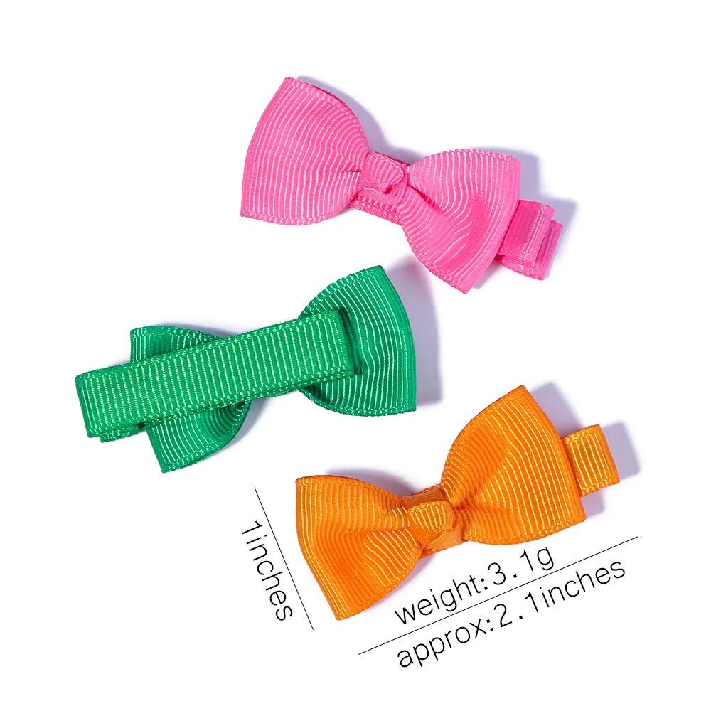 10Pcs/Set 2\'\' Colorful Bows HairClips For Baby Girls Ribbon Handmade Bowknot Hairpins Barrettes Headwear Hair Accessories