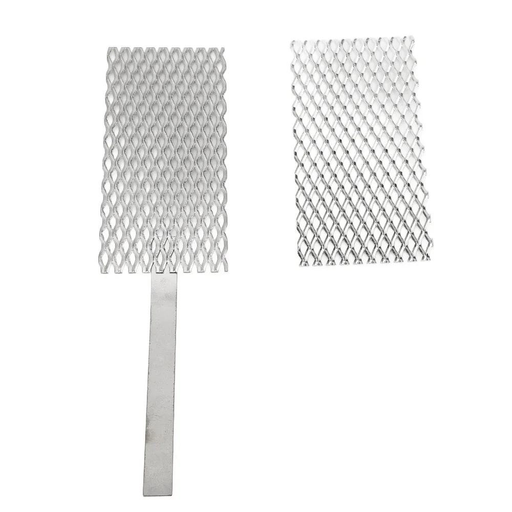

2 Pcs Silver Titanium Anode 100x50mm Platinized Jewelry Plating Tool With Handle Rhodium Plating Tool Packaging Supplies