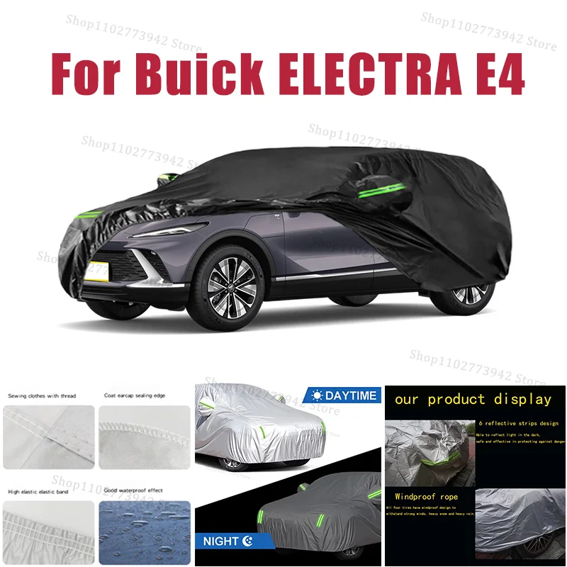 

Для Buick ELECTRA E4 автомобильный чехол, полные чехлы со светоотражающей полосой, пылезащитный, устойчивый к УФ-излучению, устойчивый к царапинам, солнцезащитный защитный чехол