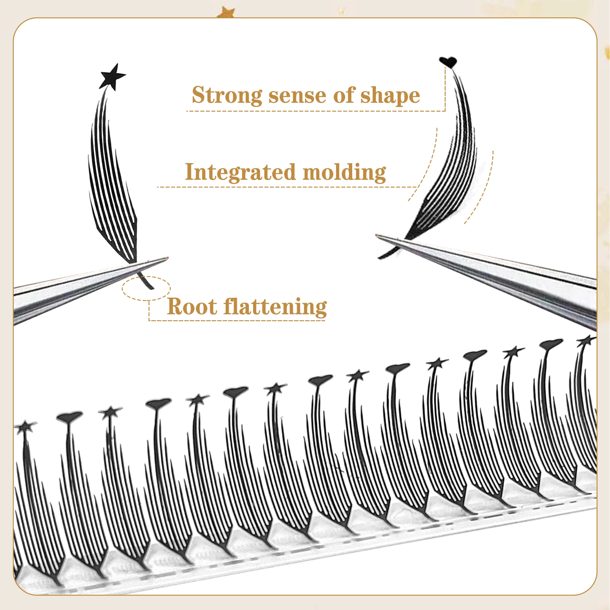 CoMango manga spire lashes heart star spire przedłużanie rzęs premade volume fans C/D podkręcanie sztucznych rzęs narzędzie do makijażu