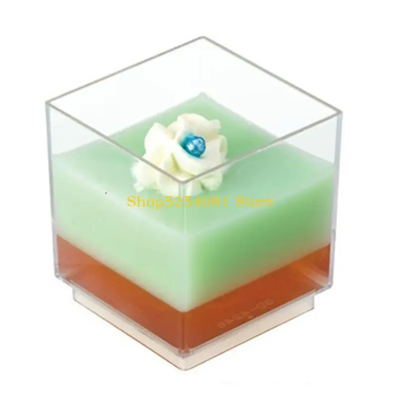 AXYC 10pcs Disposable Dessert Cups with Lid Clear Plastic Mousse Cup for Pudding Appetizer Jelly Yogurt Event Party Kitchen