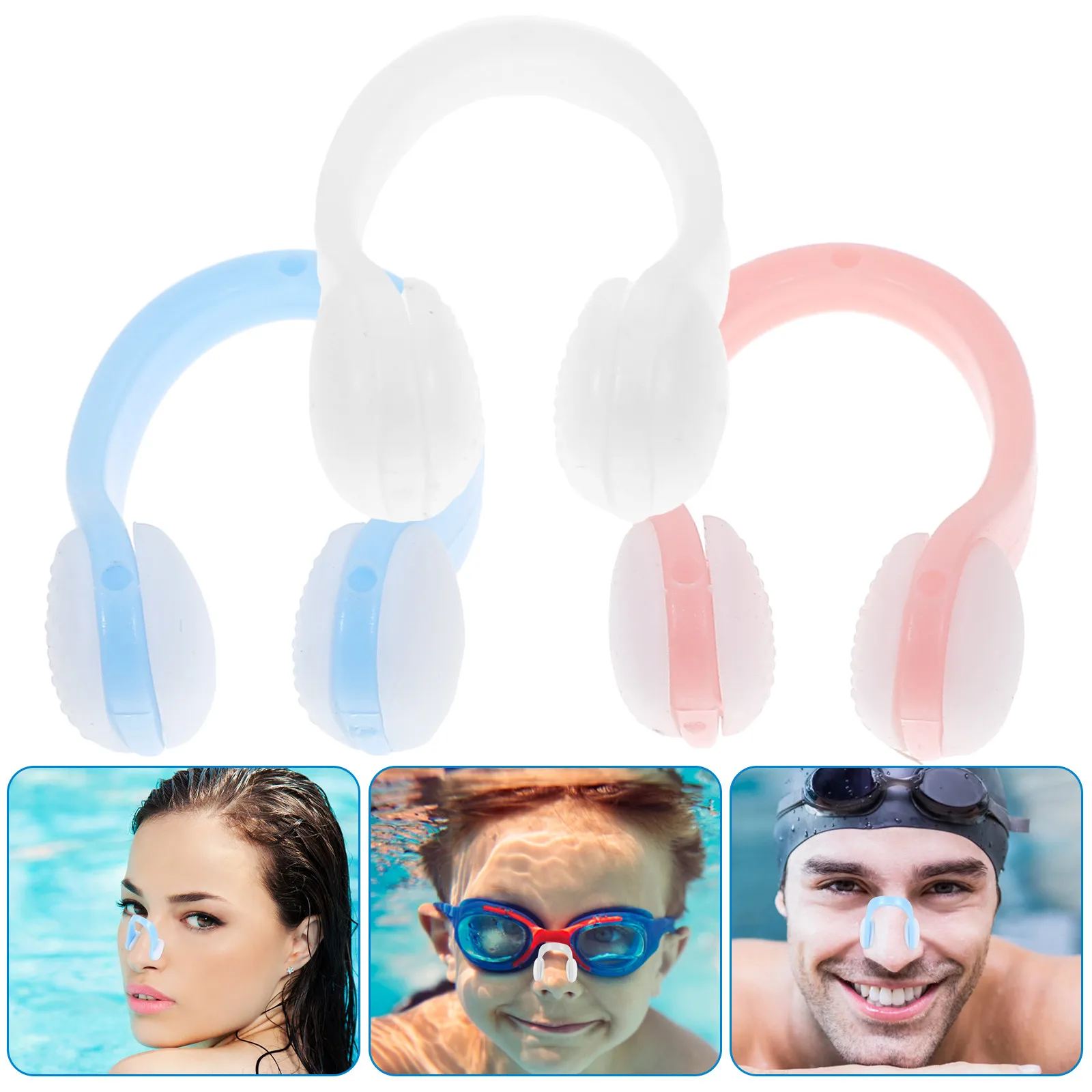 

3Pcs Silicone Swim Nose Clips for Adults Kids Children Swimming Nose Plugs Anti-Choking Comfortable Ergonomic Non-Slip