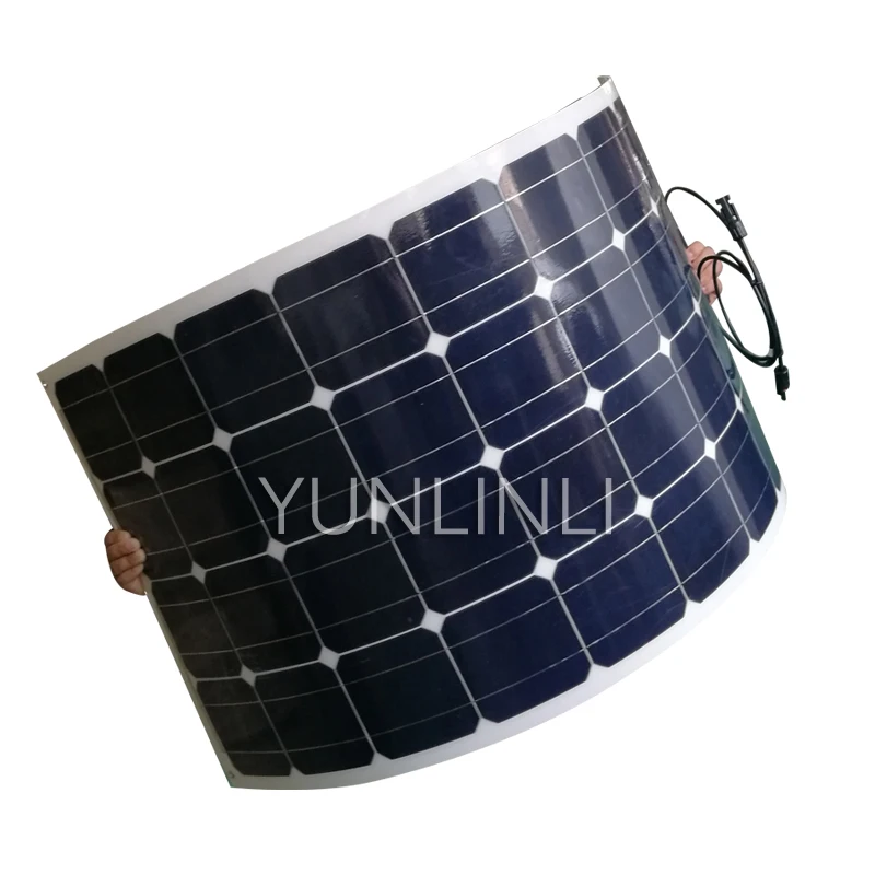 100W Solar Panel Single Crystal Flexible Solar Panel For Car Charging Solar Power Charger Suitable To Sharge 12V Battery PVM 100