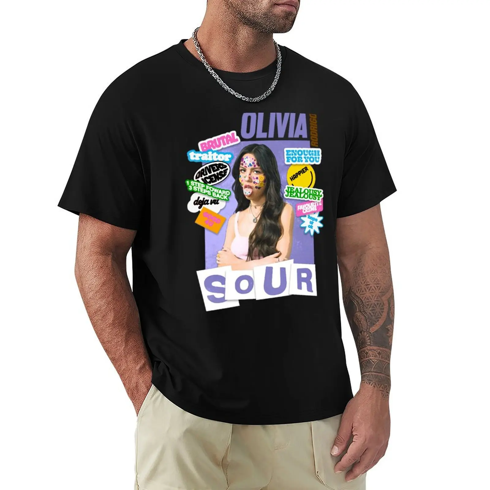 

Sour Olivia Art Design T-Shirt oversize t-shirts man Anime t-shirt funny meme t-shirts blue lock heavyweight t shirts for men