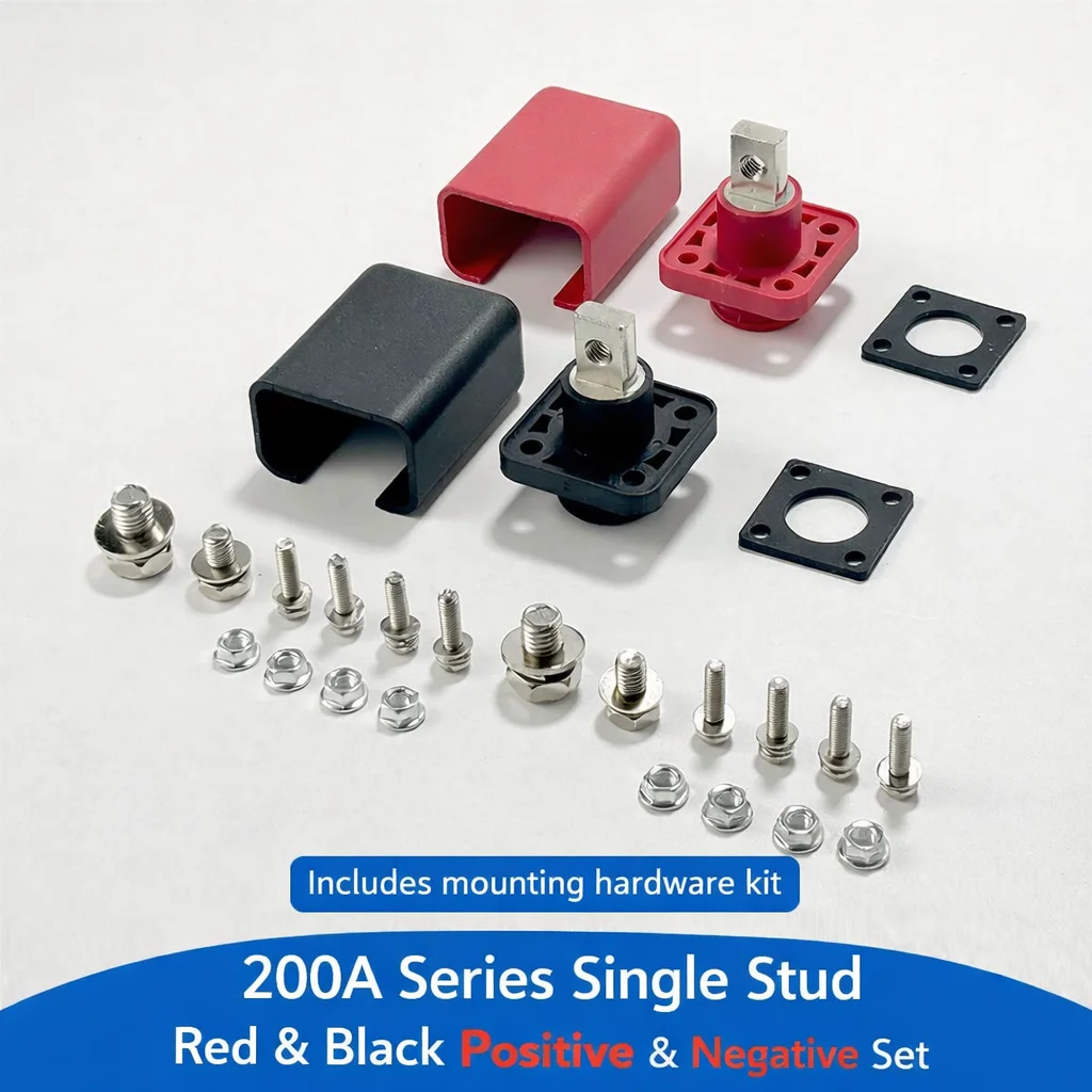 2 Stuks Koperen Lithium Batterij Terminal Connector Hoge Stroom 100A 200A Voor Energieopslag Zonnestelsel Auto Rv Marine