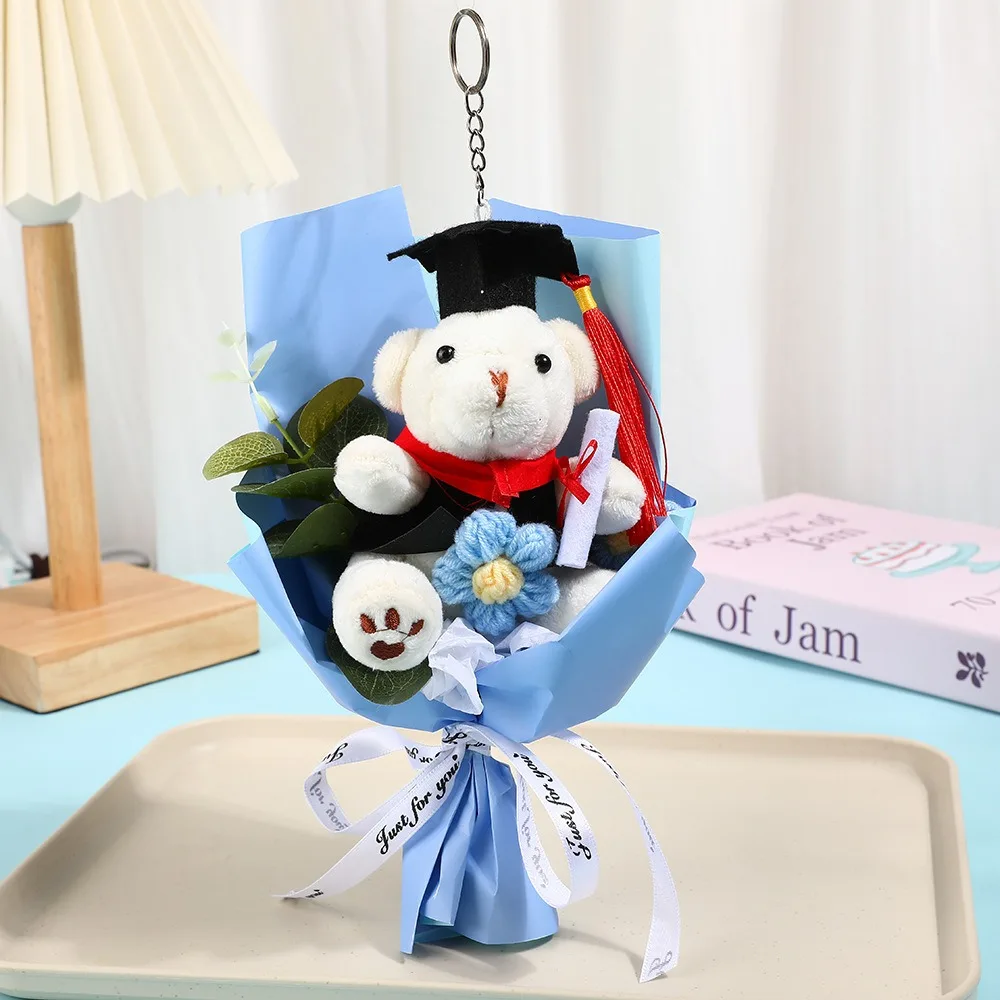 

Animal Bouquet Lovely Bear Graduation Bear Bouquet Lovely Cartoon Bear Plush Bouquet Elegant Doctoral Bear Toy Valentine'S Day