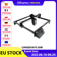 Longer Ray5 20W Laser Engraver Cutter Fixed Focus 0.08*0.1mm Laser Spot Color Touchscreen 32-Bit Chipset Working Area 375*375mm