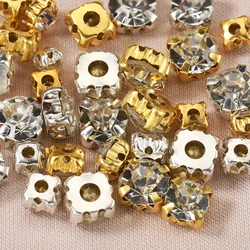 200Pcs 4mm 4.5mm 5.5mm 6.5mm 7.5mm Rhinestone Beads with 4 Claws Crystal Loose Bead for DIY Jewelry Making Accessories Wholesale
