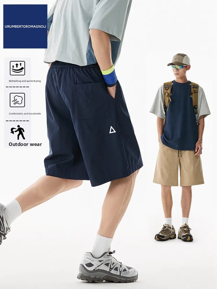 

Мужские летние новые свободные брюки для бега на открытом воздухе, повседневные брюки пять четвертей, модель M, прямые джинсы