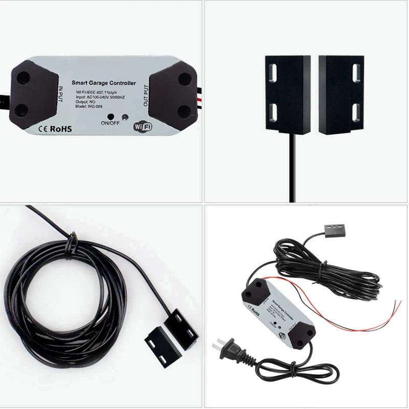 AC WiFi Switch Smart Garage Door Opener Controller Work With Alexa Echo Google Home SmartLife/Tuya APP Control No Hub Require