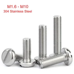 304 Stainless Steel One Channel Round Head Screws GB67 Slotted Round Head Bolts M1.6 M2 M2.5 M3 M4 M5 M6 M8 M10