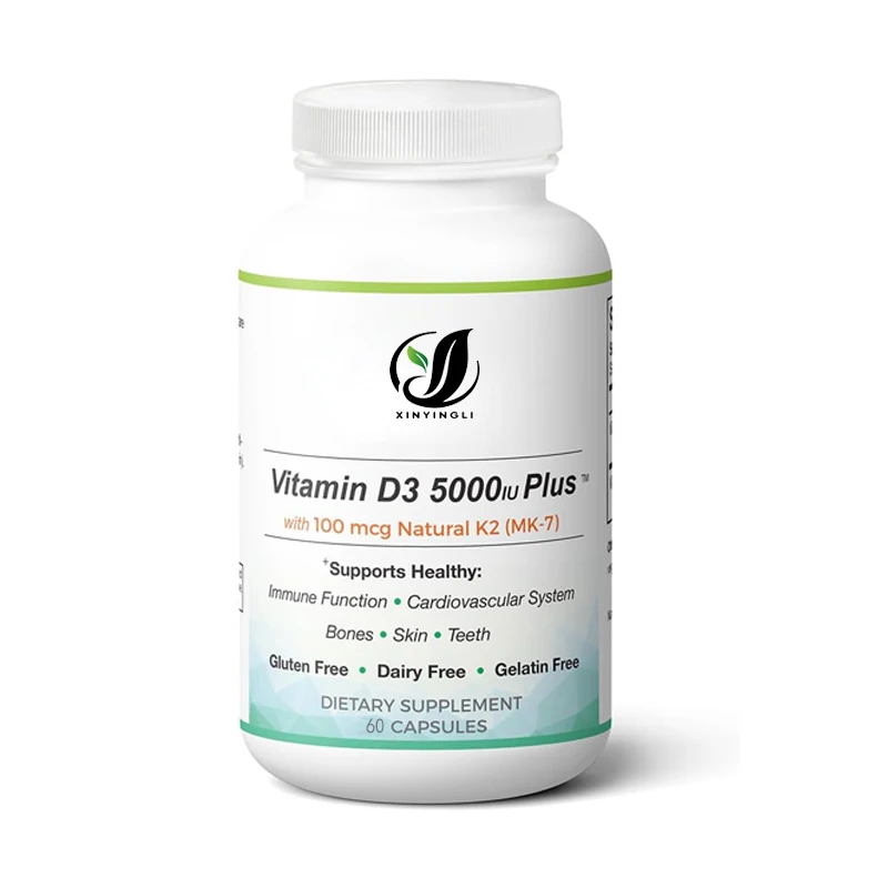 

Vitamin D3 5000i Plus 100 micrograms of natural K2 (MK-7), supports healthy immune function and bone health