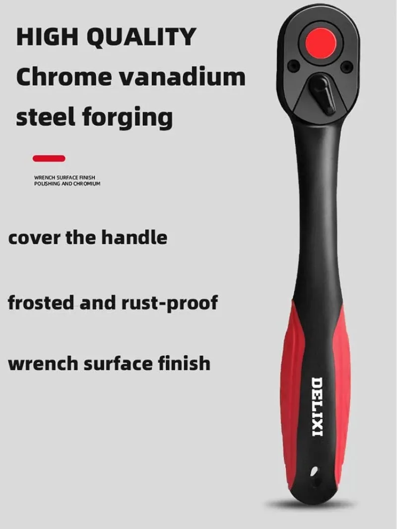 Car Repairs Ratchet Wrench  1/4 3/8 1/2  Inch High Torque Reversible  Quick Release Ratchet Socket Wrench Hand Tool