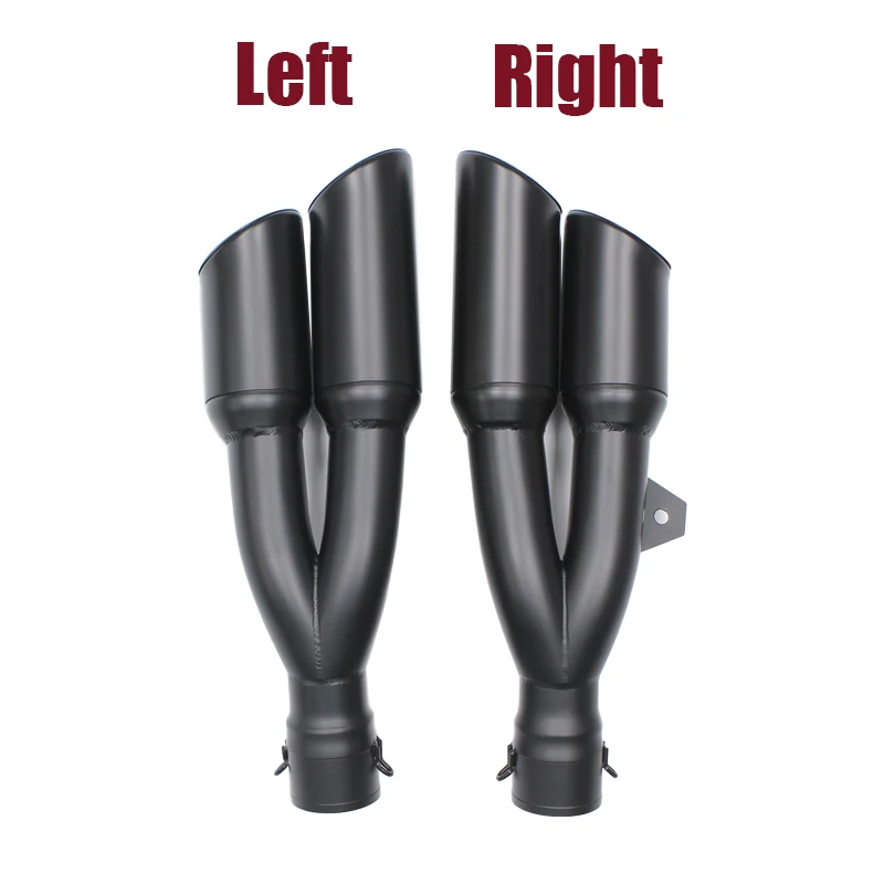 Universal Right and Left Motorcycle Double Hole Exhaust Pipe Moto Motorbike Muffler Escape For Ninja 250 R1 R3 R25 Benelli 502C