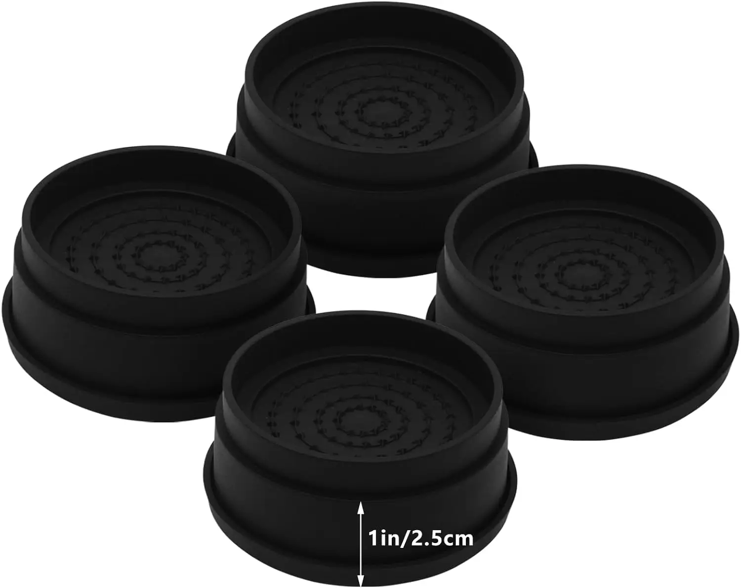 

4 Sets Furniture Risers - 1 or 2 or 3 Inch Black Bed Lifts, Heavy Duty Round Stackable Risers for Table, Sofa, Couch, Desk, Adju