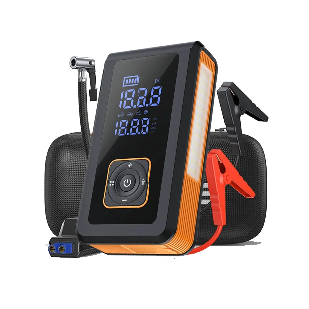 

4 in 1 Car Jump Starter Air Compressor with Power Bank Portable Electric Pump Auto Battery Booster 12V Jump Box Tire Inflator