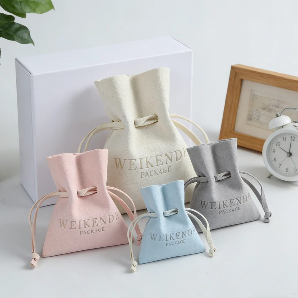 

Customize New Color Microfiber Jewelry Bag Organizer Small Size Pouch 7x8cm Drawstring Gift Packaging Cosmetic Makeup Sack